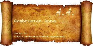 Armbruster Anna névjegykártya